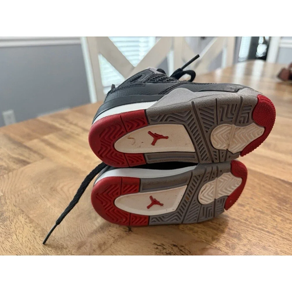 Nike Air Jordan 4 TD Bred Reimagined - Kids Size 5C Excellent Preowned